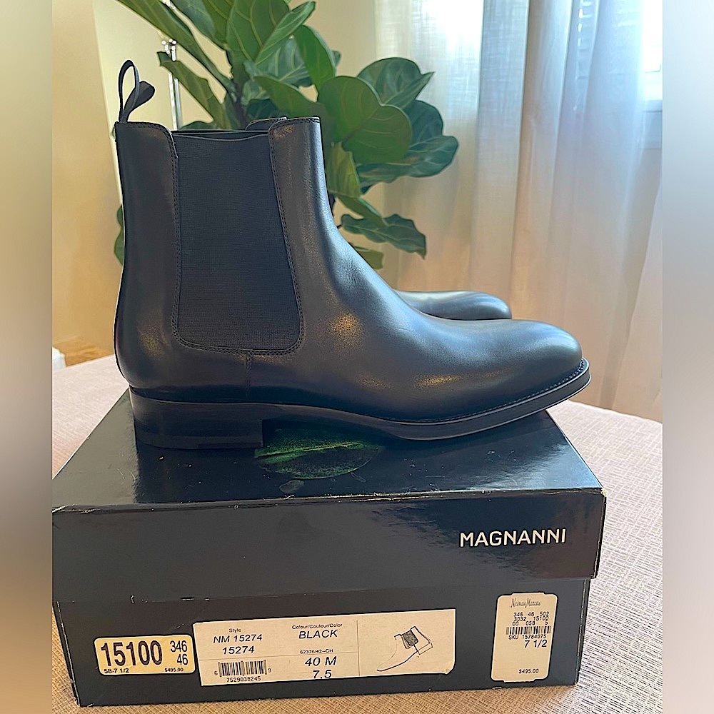 Magnanni Men’s Leather Chelsea Boots Brand New sz 7.5